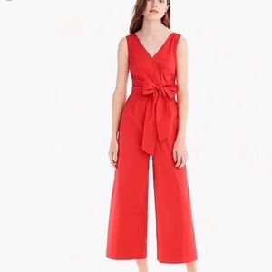 J Crew Tie Waist 365 Crepe Jumpsuit NEW